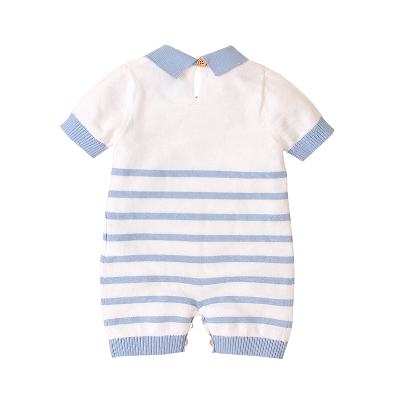 Baby Boy White/Blue Sailor Romper