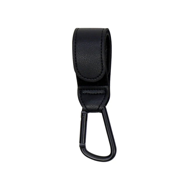 Leather Baby Stroller Hooks Black | Cart Organizer & Diaper Bag Hangers