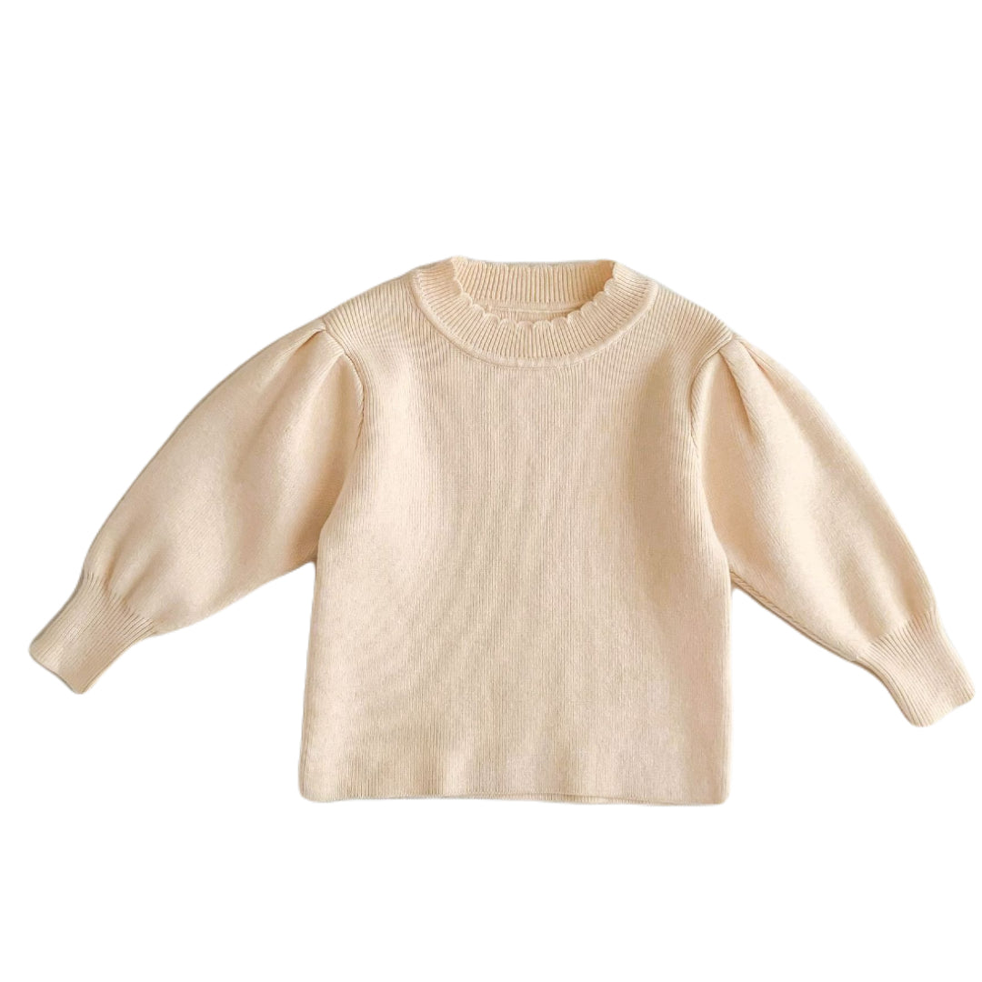 Crew Neck Baby Sweater - Apricot