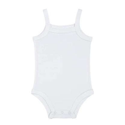 5 Piece White Sleeveless Baby Bodysuits