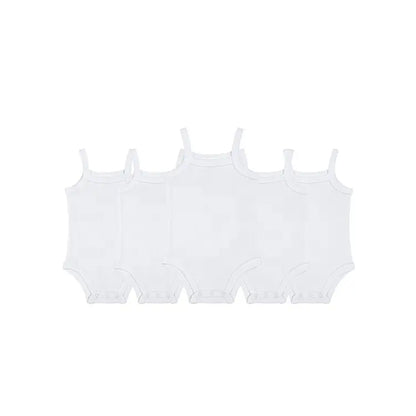 Lullaby Threads - Baby Neutral - 5 Piece White Sleeveless Bodysuits 