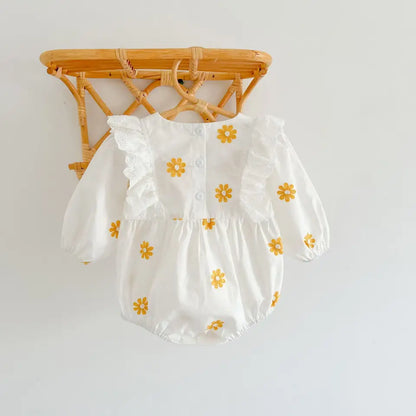 Lullaby Threads Blossom Buds: Baby Daisy Embroidered Jumpsuit | Free Shipping Over $100 AU wide