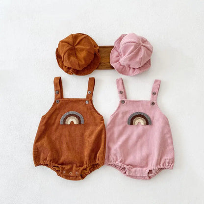 Rainbow Rompers - Brown Knitted Sleeveless Rompers Baby Neutral