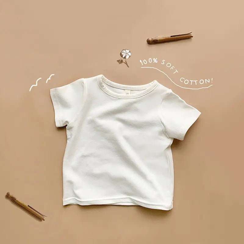 Lullaby Threads Pure Comfort: Baby Neutral Half Sleeve T-Shirt White