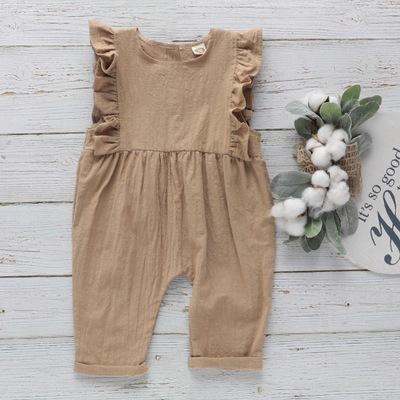 Baby Girl Beige Jellyfish Sleeveless Jumpsuit