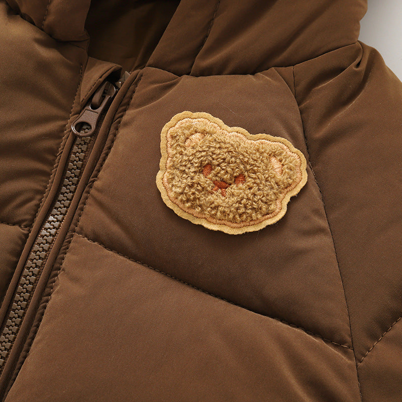 Coffee Teddy Bear Hooded Jacket