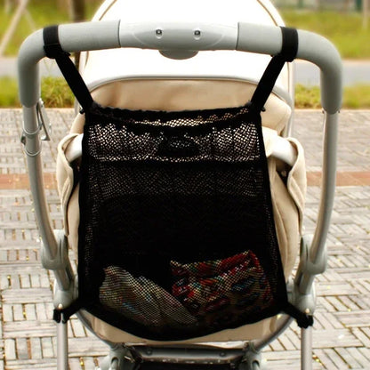 Portable Baby Stroller Hanging Net Bag | Large Capacity Pram Storage Organizer